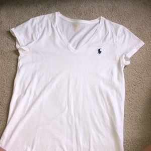Plain white Polo v neck